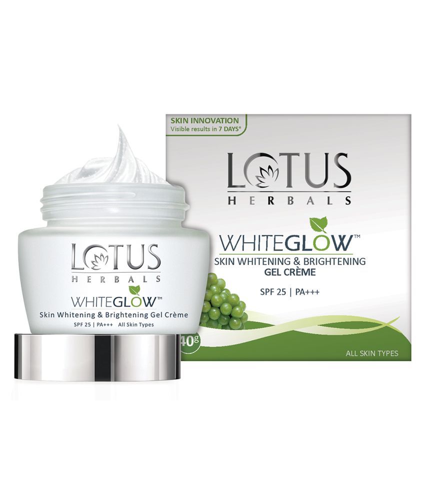 Lotus Herbals Whiteglow Skin Whitening & Brightening Gel Cream SPF 25 Pa +++, 40g