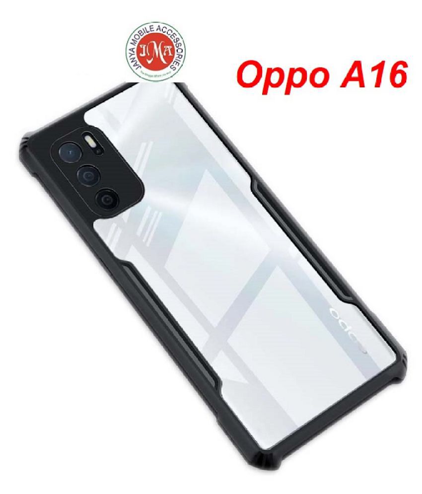     			Oppo A16 Shock Proof Case JMA - Transparent Slim Hybrid TPU Bumper Case