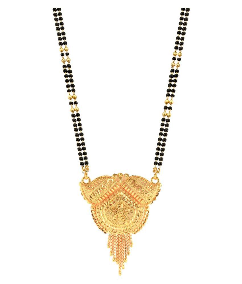     			MGSV Jewellery Traditional One Gram Gold Glorious Hand Meena 30 inch Long Mangalsutra/Tanmaniya/nallapusalu/Black Beads Long Chain Mangalsutr For Women
