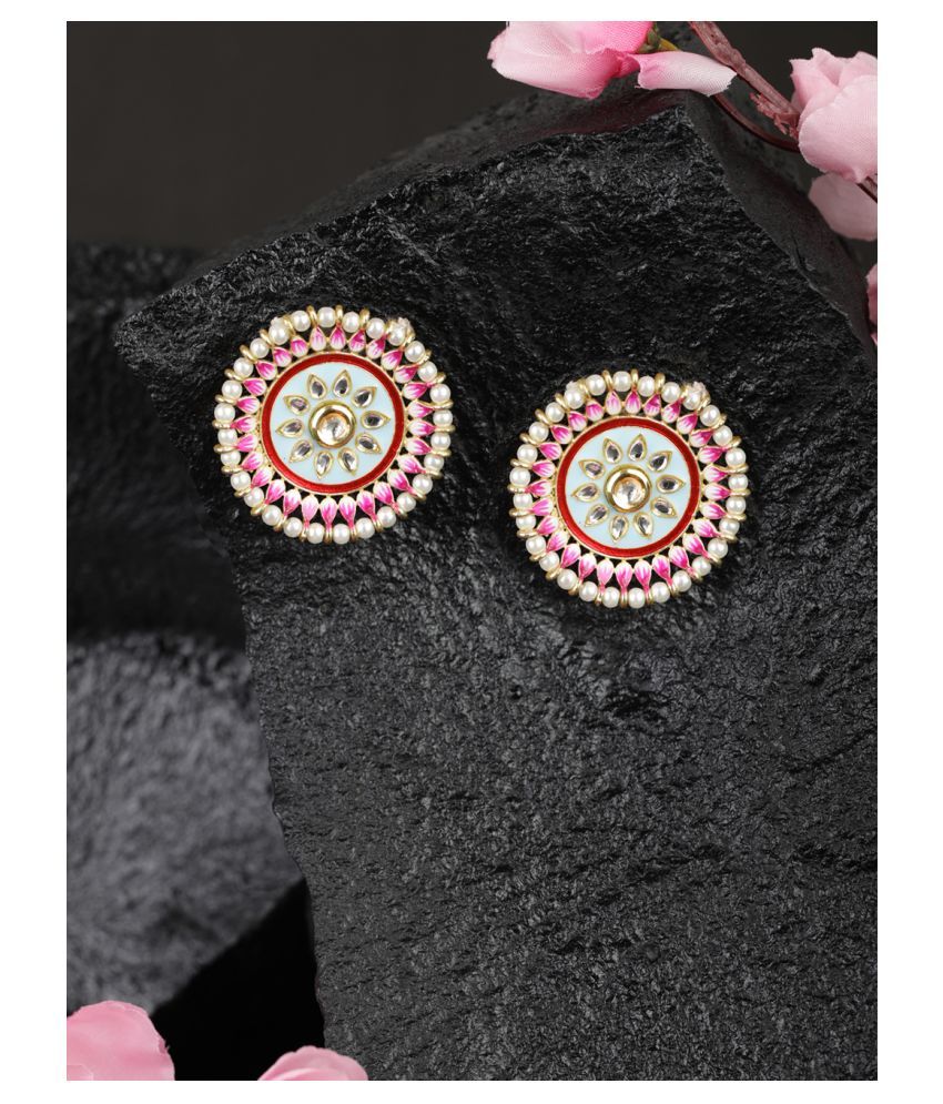     			Priyaasi Multi-Color Stones Beads Gold Plated Traditional Studs