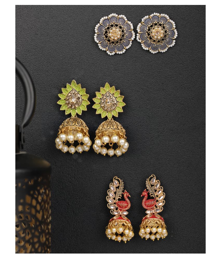     			Priyaasi Set of 3 Combination Earring