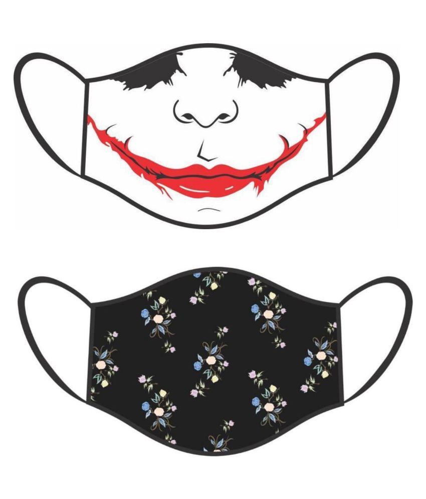 Joker Smile with Black Fashion Flower Design Digital Print Cotton Knitted Soft...