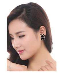 YouBella Fashion Jewellery Stylish Fancy Party Wear Earrings for Women Traditional Earrings Tops for Girls (BLACK)