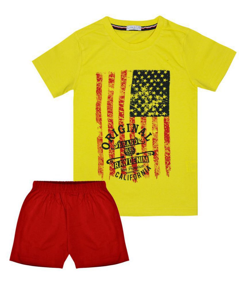     			Luke and Lilly Boys Cotton Half Sleeve Multicolor Tshirt & Shorts Pack of 1