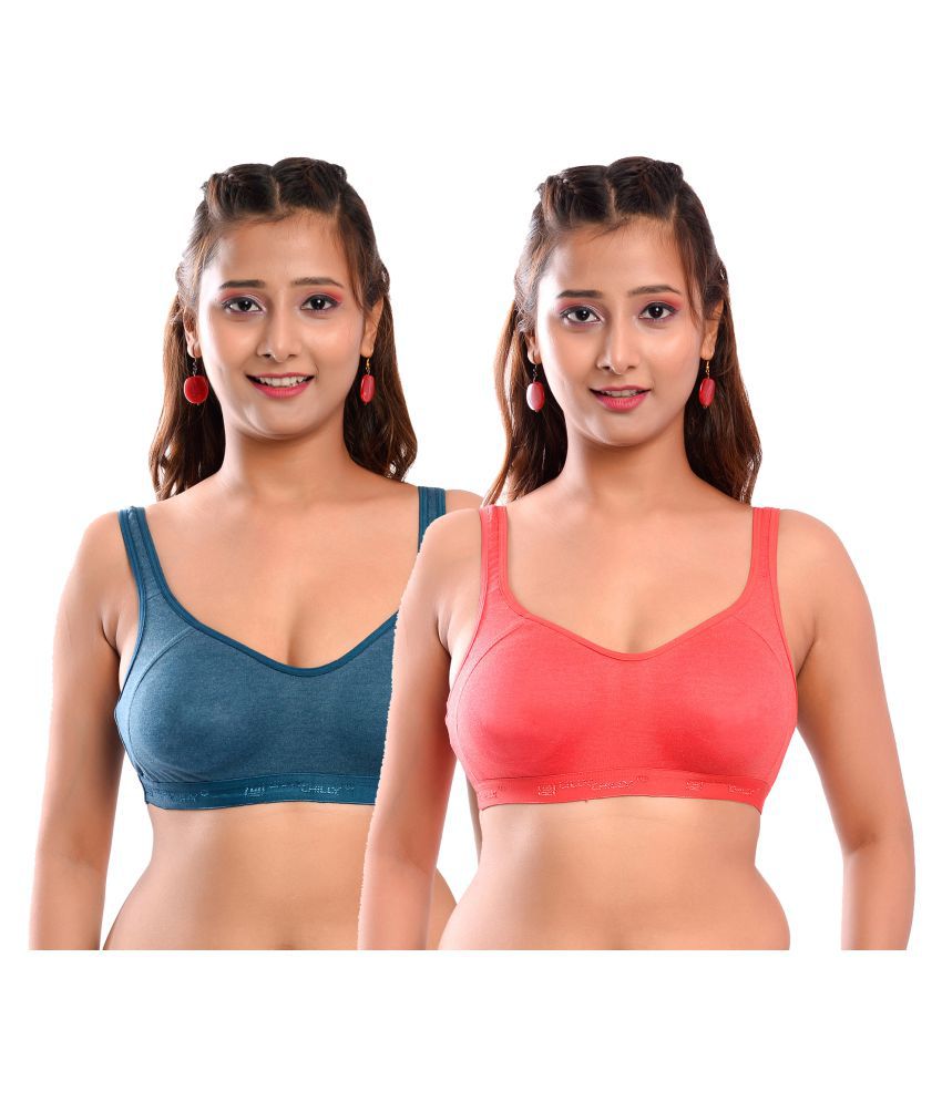     			Elina Cotton Racerback bra - Multi Color Pack of 2