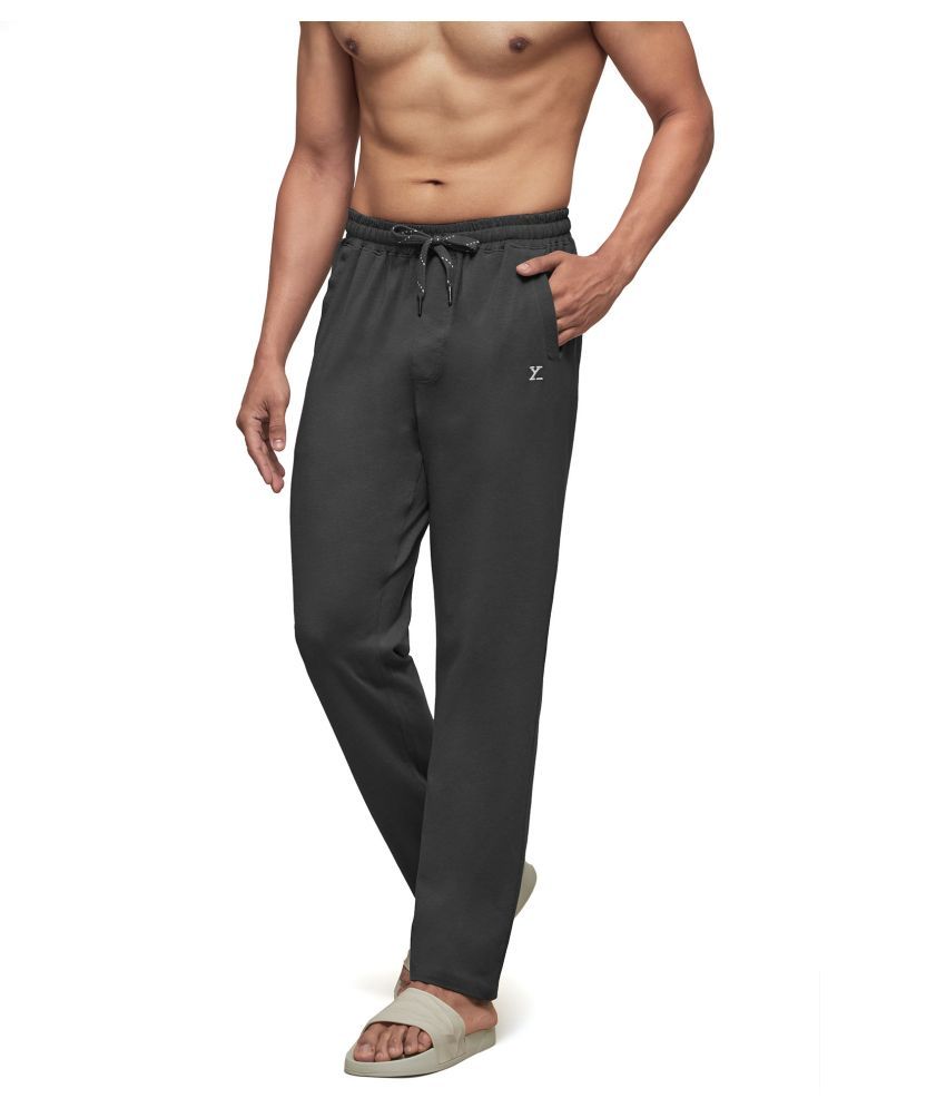     			XYXX Grey Cotton Tencel Blend Trackpants Single