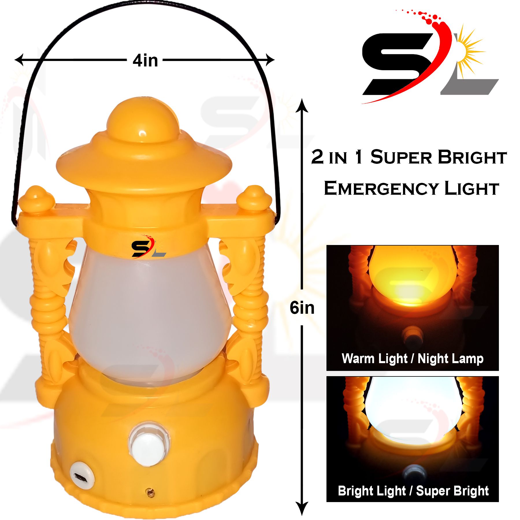 SL Light's & Lamp 6W Emergency Rechargeable Light Night Lamp StudyLamp - Pack of 1