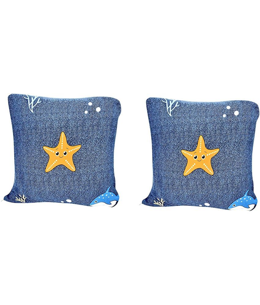     			House Of Quirk Set of 2 Polyester Cushion Covers 40X40 cm (16X16)