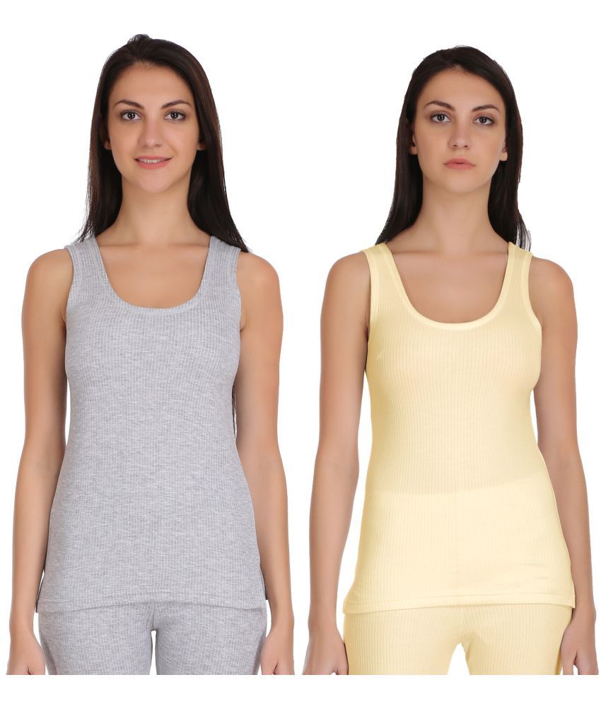     			Selfcare Cotton Blend Topwear - Beige Pack of 2