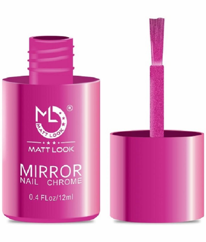     			Mattlook Shine Like Mirror Nail Chrome, Nail Polish, Pink-B, Pack of 2 (24ml)