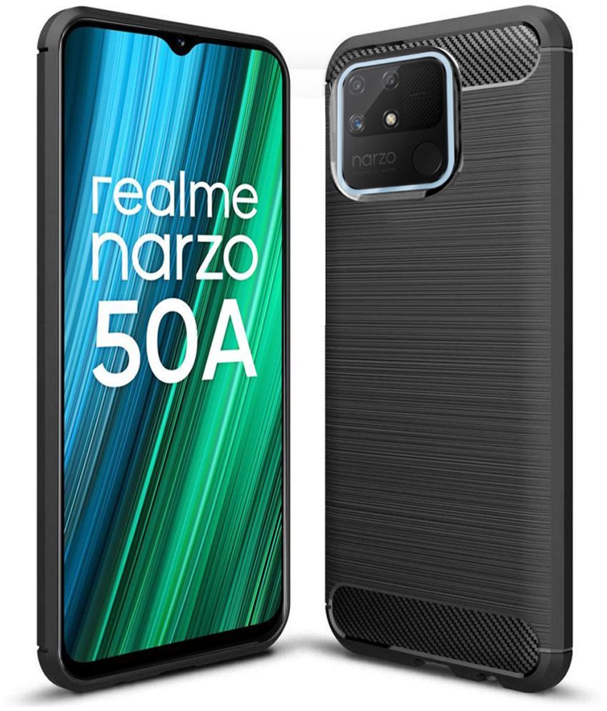     			Fashionury Black Hybrid Covers For realme narzo 50A -