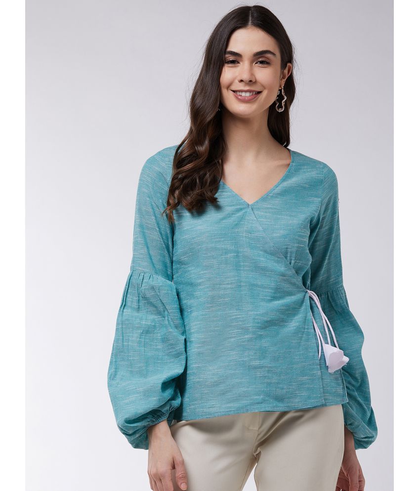     			Pannkh Cotton Regular Tops - Green Single