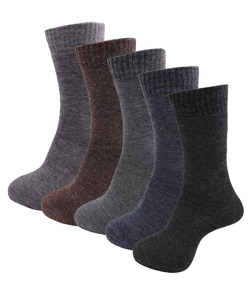     			RC. ROYAL CLASS - Woollen Men's Solid Multicolor Full Length Socks ( Pack of 5 )