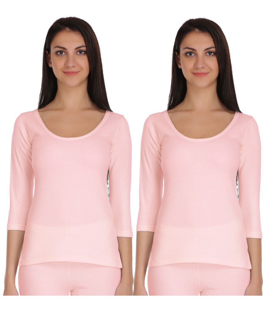     			Selfcare Cotton Blend Topwear - Pink Pack of 2