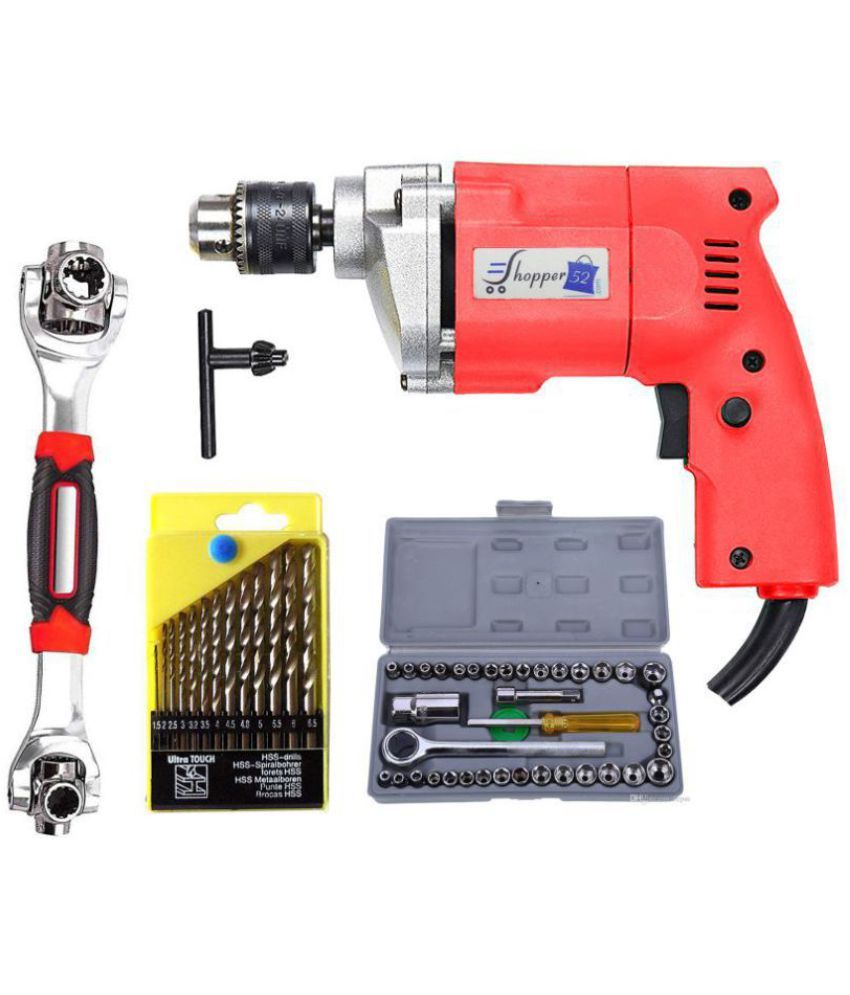     			Shopper52 - Drill Machine Combo 350W 10mm Corded Drill Kit