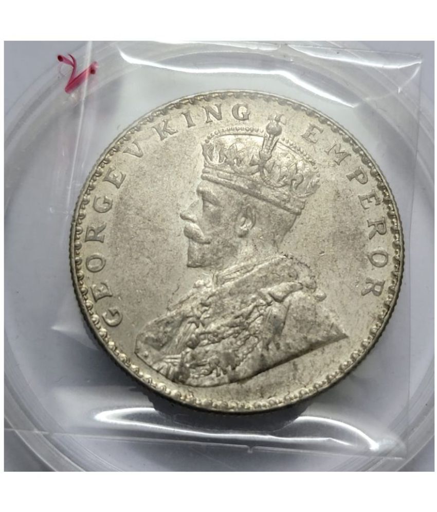     			British India George V One Rupee 1912 Silver Coin UNC