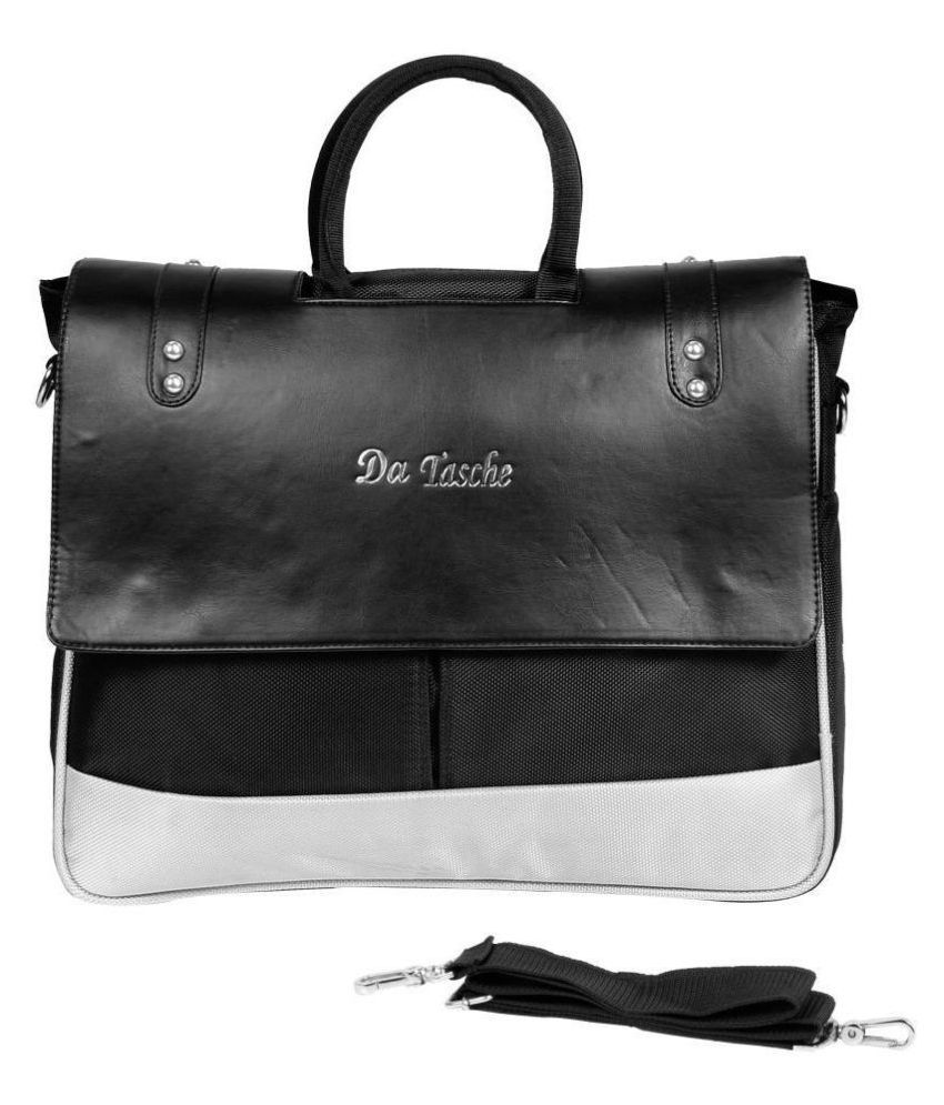     			Da Tasche Black-Silver Sleeve Black Polyester Office Messenger Bag