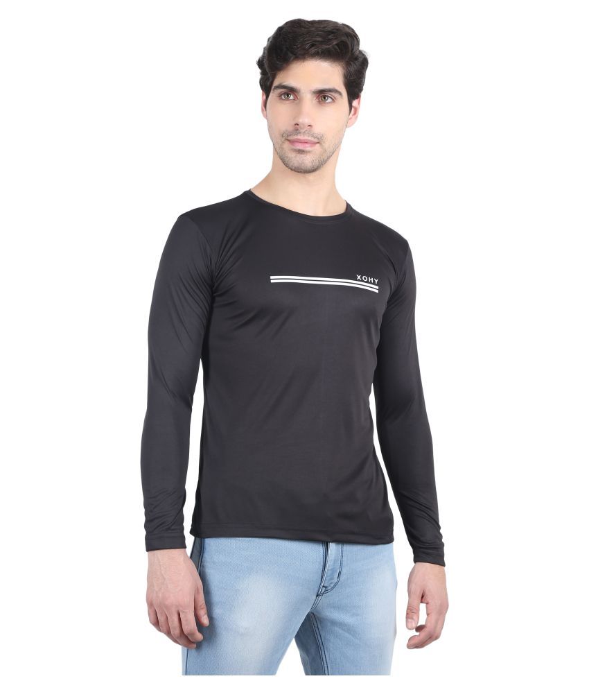     			xohy - Black Nylon Regular Fit Men's Sports T-Shirt ( Pack of 1 )