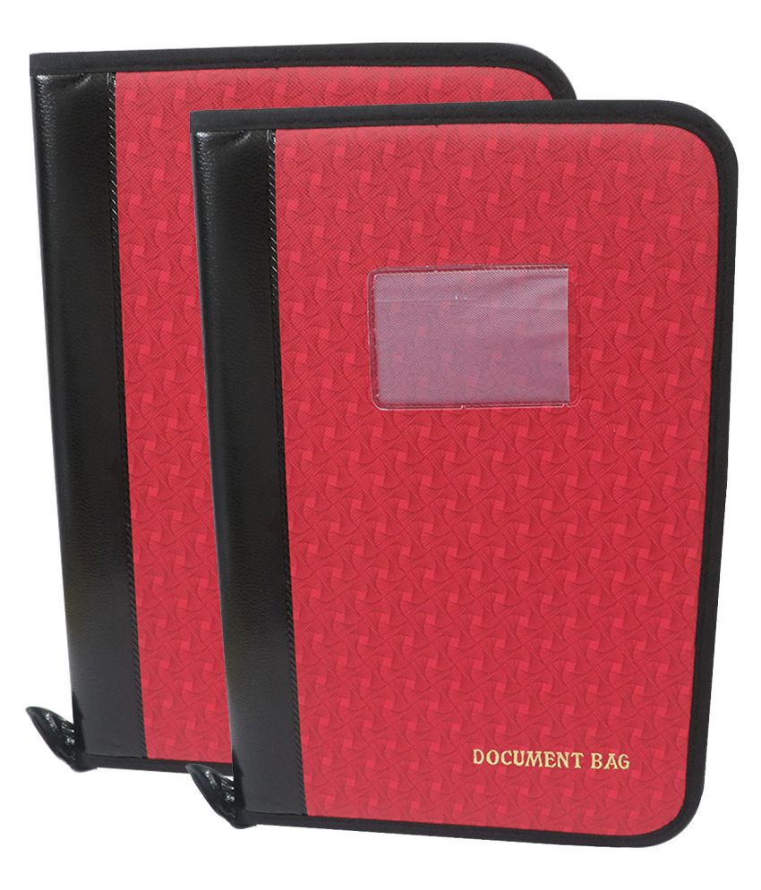     			Kopila 20 Leefs Pu leather Professional office Document Bag File Folder Set of-2 A4 & FS