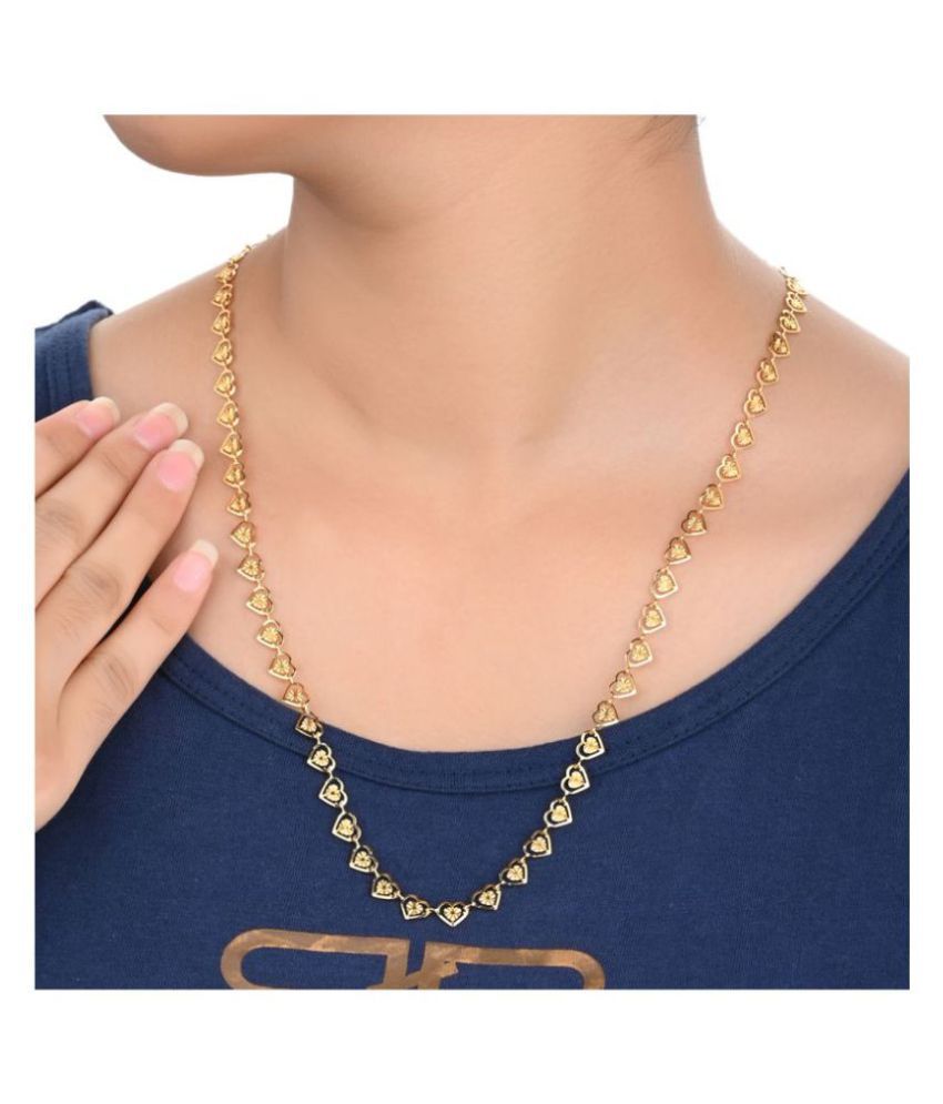     			AanyaCentric 22inches Long Gold Plated Chain for Women Girls