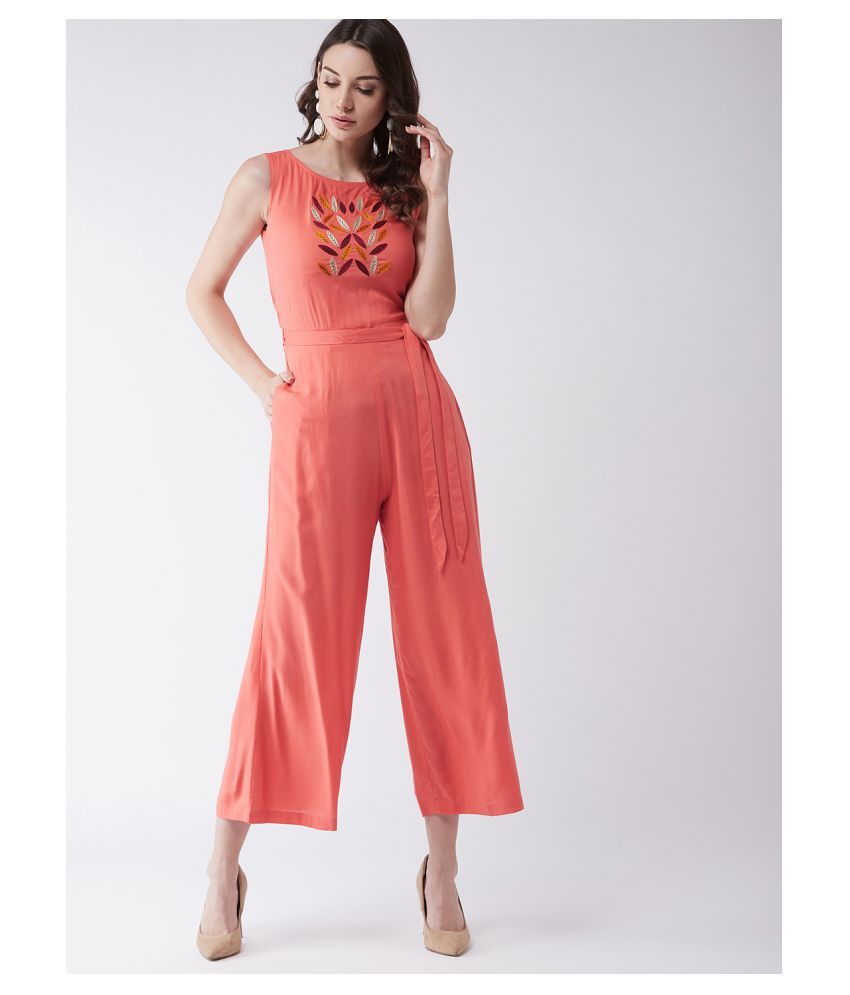     			Pannkh Pink Rayon Jumpsuit - Single