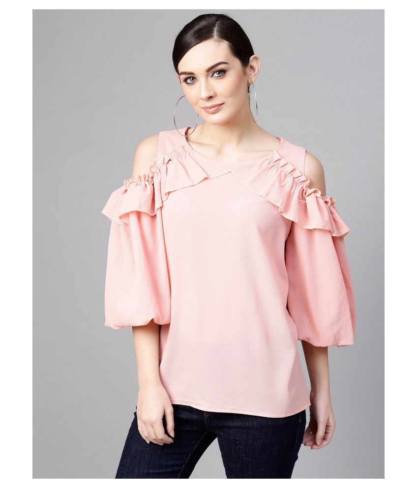     			Pannkh Polyester Regular Tops - Pink Single