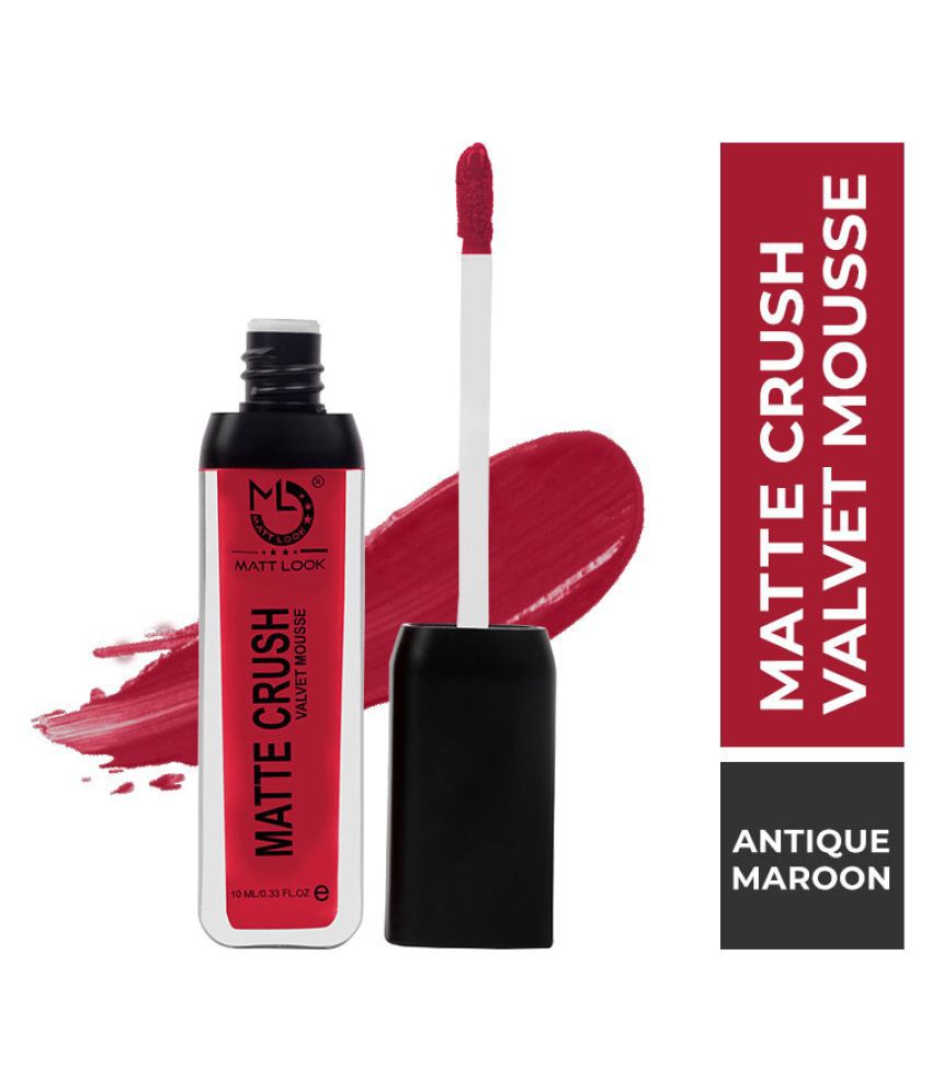     			Mattlook Matte Crush Velvet Mousse Lipstick, Antique Maroon (10ml)