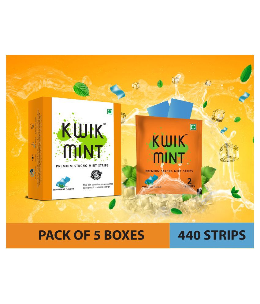 Kwik Mint Breath Freshener Strip Peppermint 250 g Pack of 5 Buy Kwik