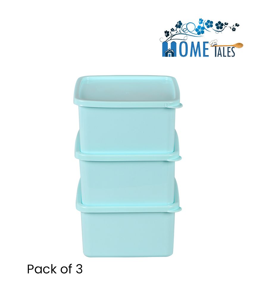     			HOMETALES Multi-Purpose Container 1000ml each,Light Blue (3U)