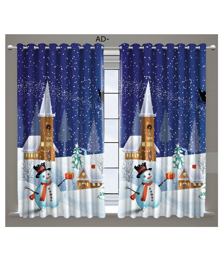     			Koli collections Set of 2 Door Semi-Transparent Eyelet Polyester Multi Color Curtains ( 213 x 121 cm )
