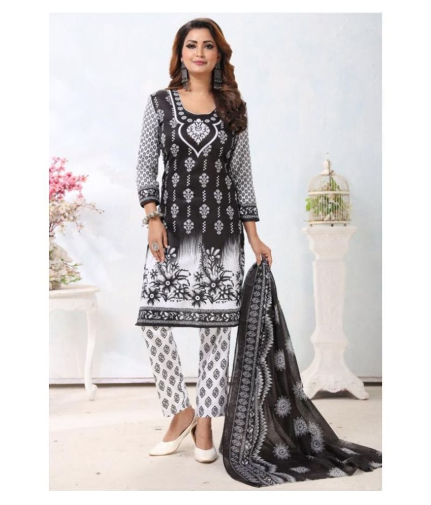 black and white churidar material