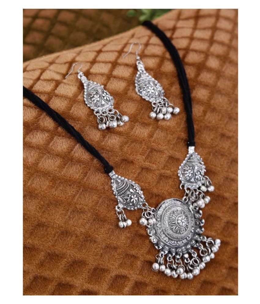     			PUJVI Alloy Silver Contemporary/Fashion Necklaces Set Choker
