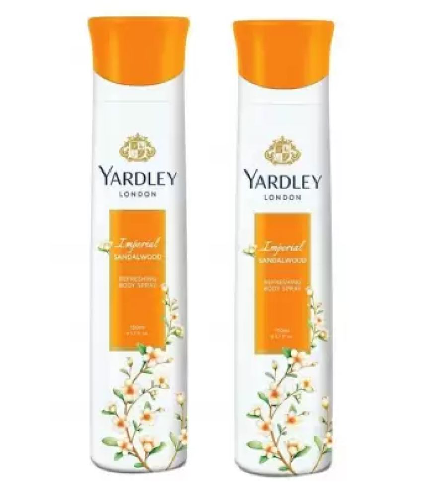     			Yardley London Imperial Sandalwood Body Spray - For Women ,150 ml each,pack of 2