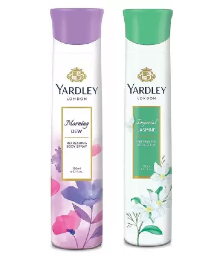     			Yardley London Morning Dew and Imperial Body Spray - For Women  (150 ml each, Pack of 2).