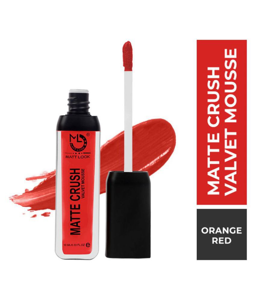     			Mattlook Matte Crush Velvet Mousse Lipstick, Orange Red (10ml)