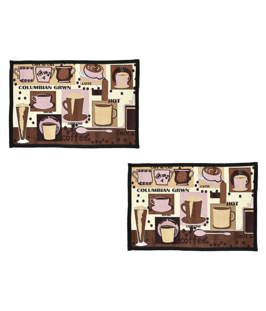     			Aazeem Pack of 2 Brown Floor Mats ( 60 X 45 cm )