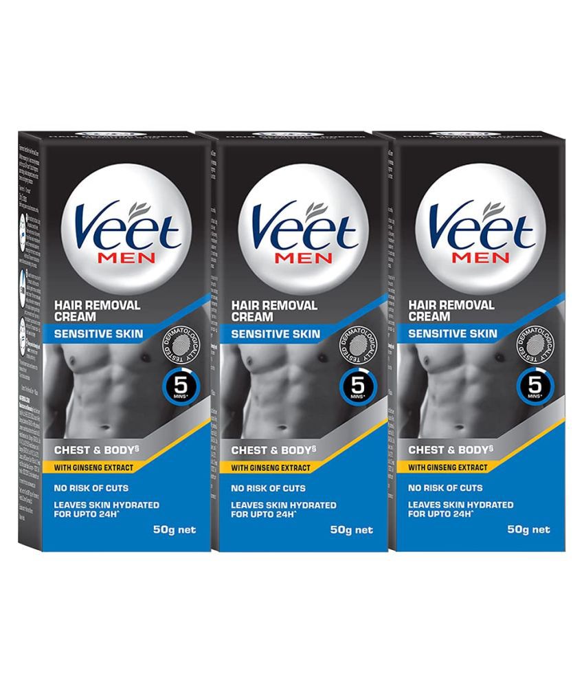 Veet Hair Removal Cream for Men Sensitive 50gm Pack of 3