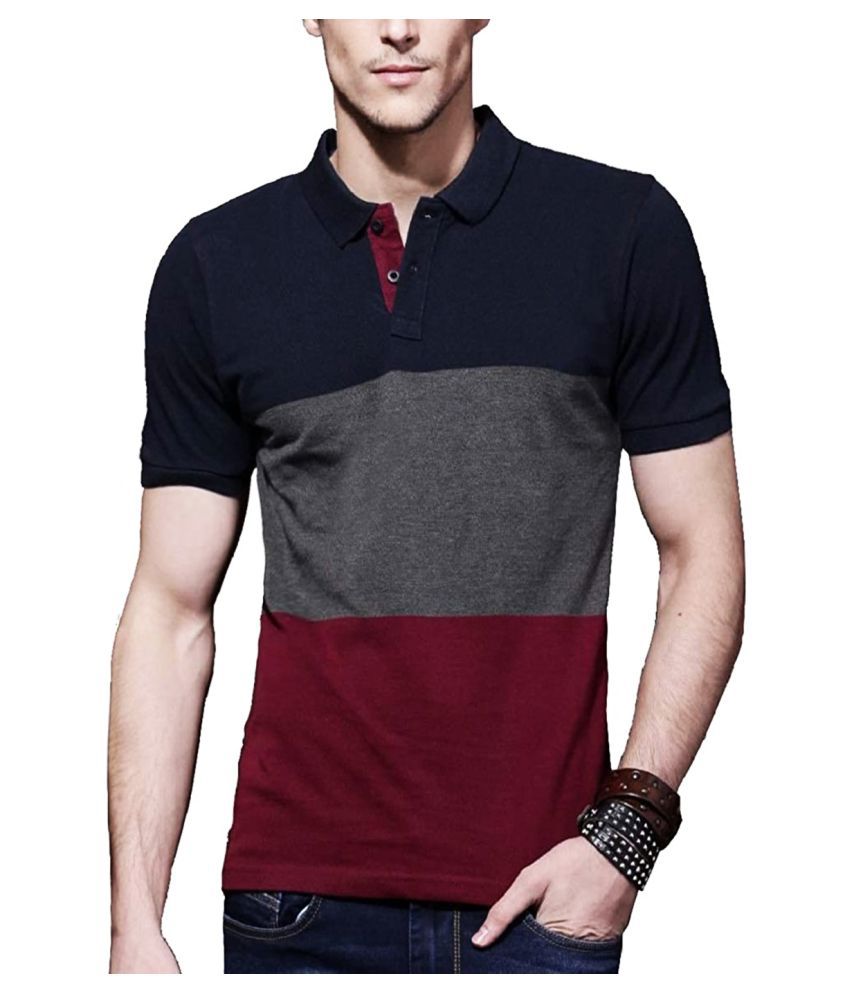     			Leotude - Navy Cotton Blend Regular Fit Men's Polo T Shirt ( Pack of 1 )
