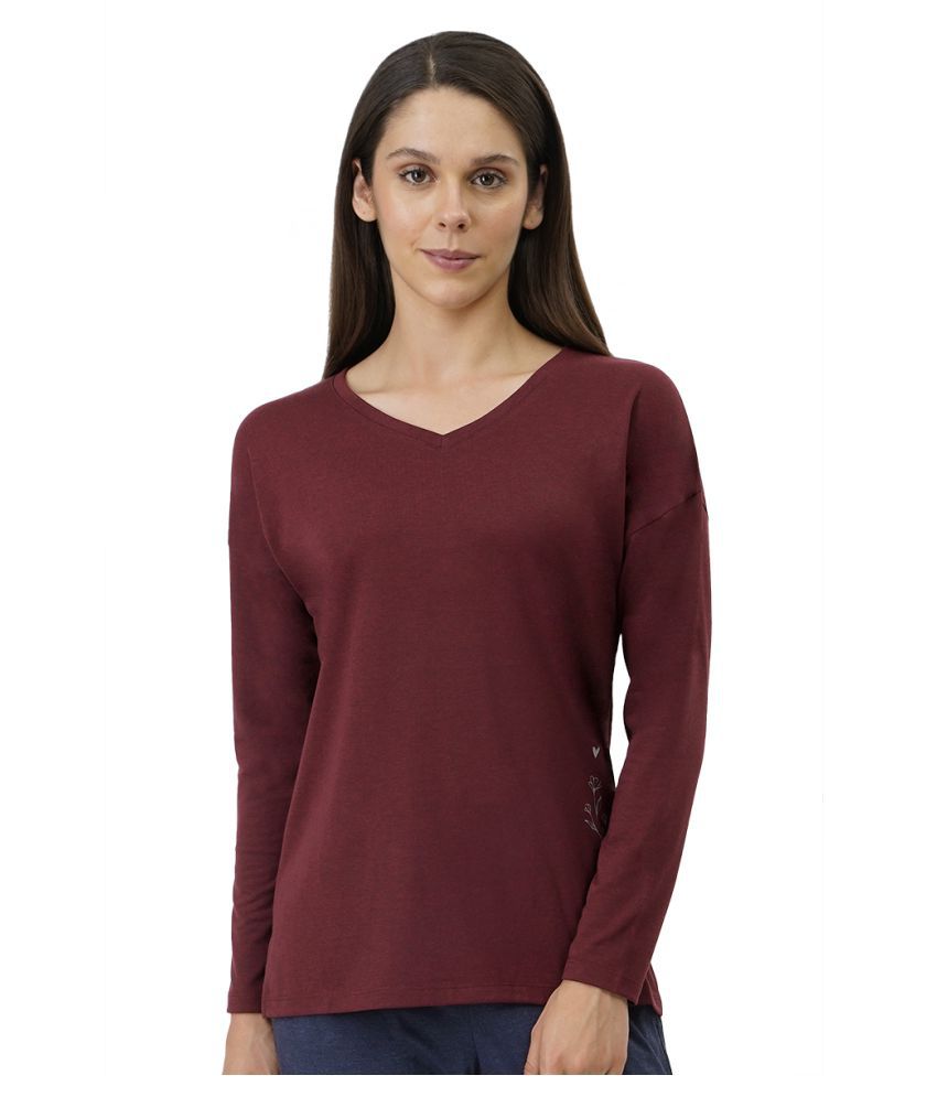     			Amante Poly Cotton Night T-Shirt - Maroon