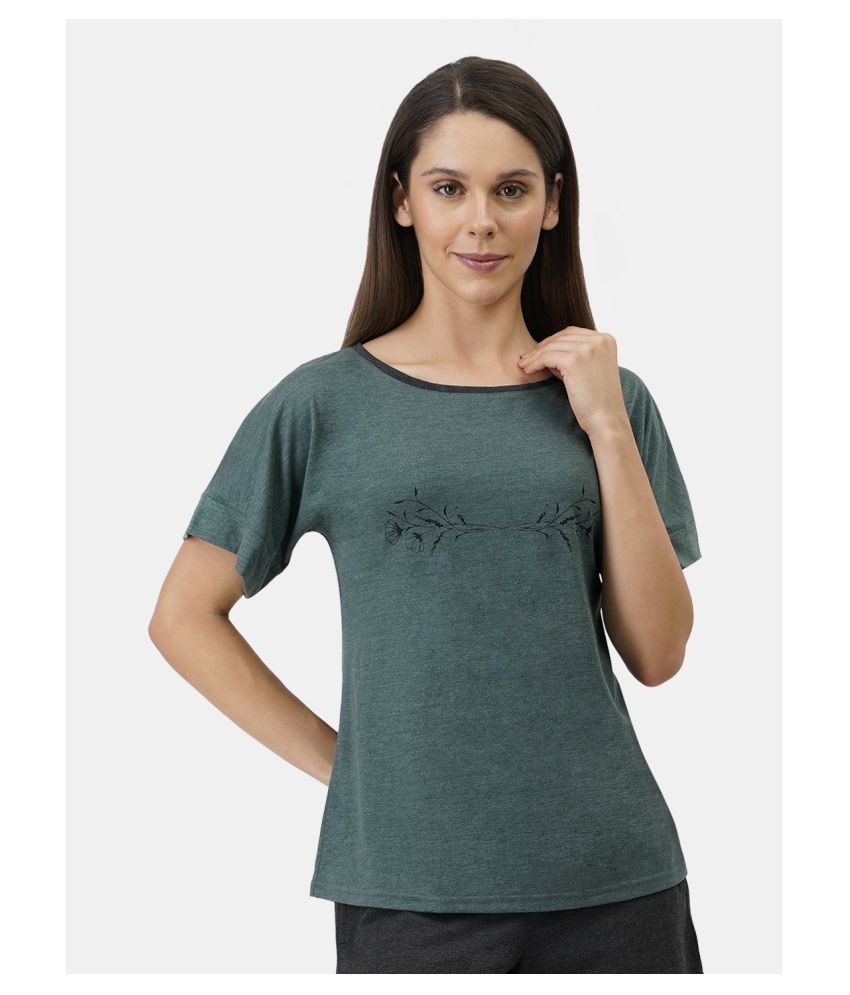     			Amante Poly Cotton Night T-Shirt - Green