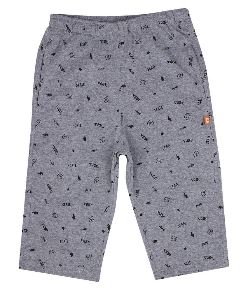     			Proteens Pack of 1 Cotton Three-Fourth For Boys ( Grey )