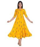 SIPET - Yellow Rayon Women's Flared Kurti