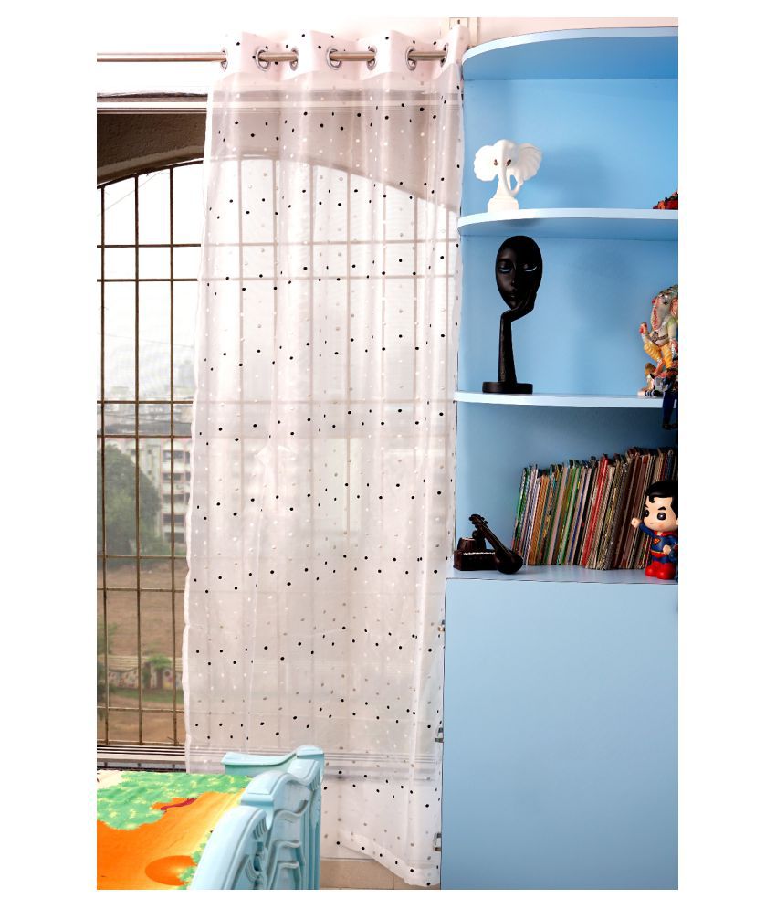parda online Single Door Transparent Eyelet Polyester Black Curtains ( 213 x 121 cm )
