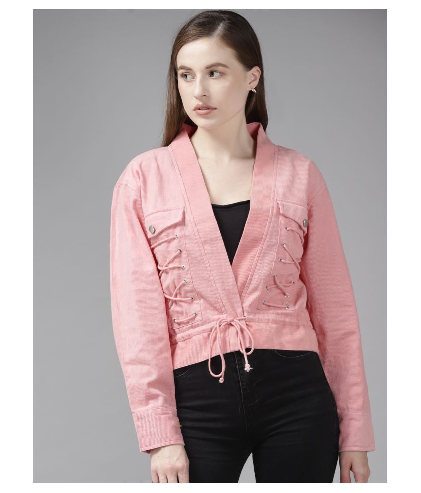 The Dry State Corduroy Pink Wrap Coat