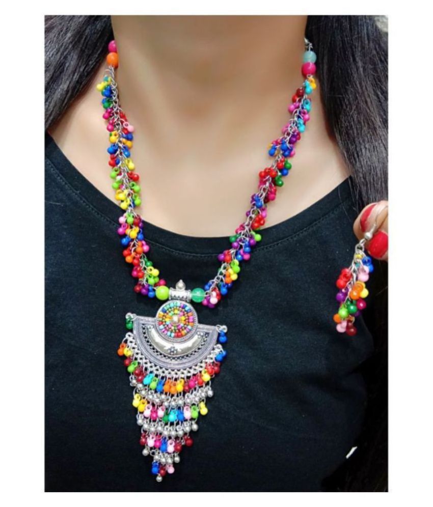     			PUJVI Alloy Multi Color Contemporary/Fashion Necklaces Set Long Haram