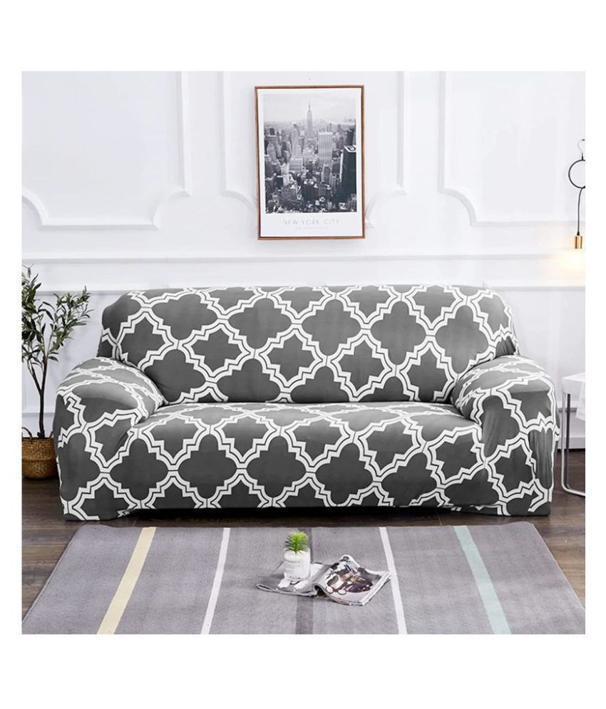    			House Of Quirk 2 Seater Gray Polyester Single Sofa Cover