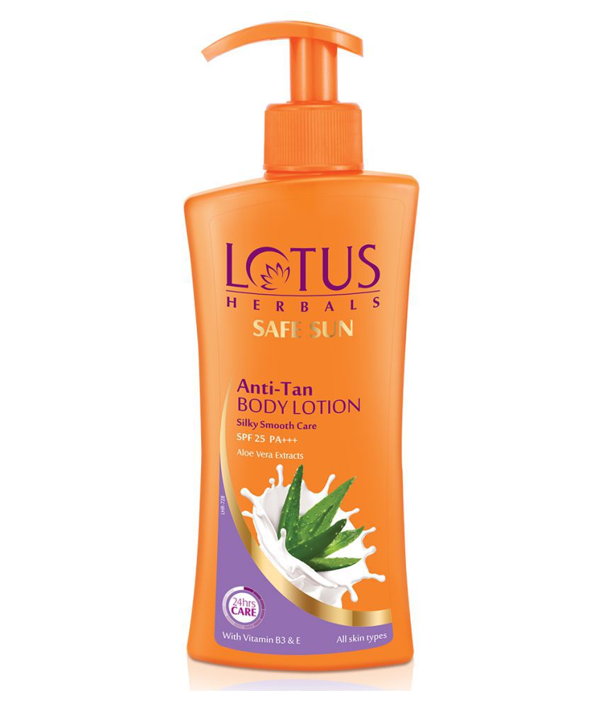     			Lotus Herbals Safe Sun Anti Tan Body Lotion SPF 25 PA+++, with Aloe extracts, 250ml