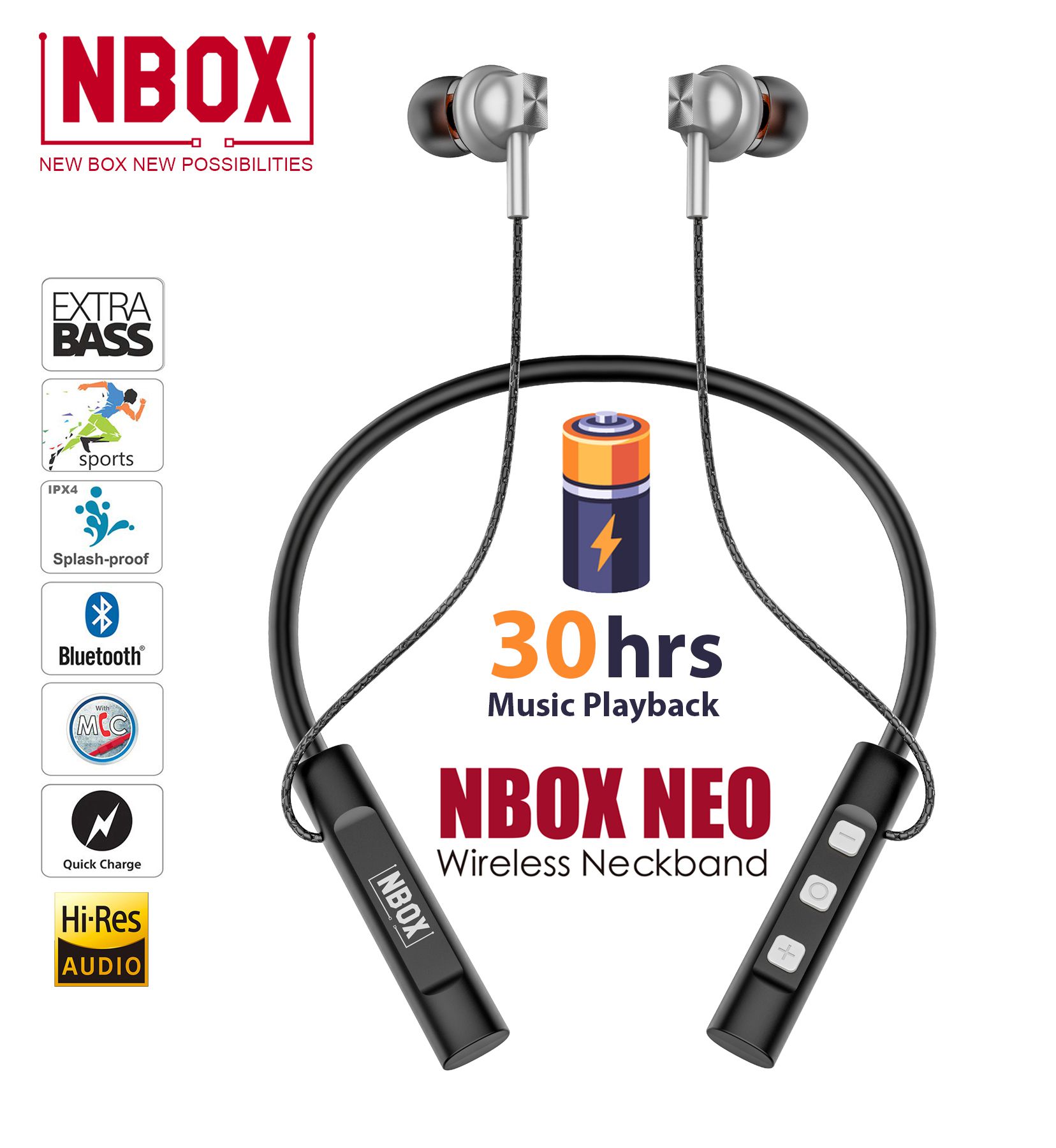 TUNE AUDIO NEO 30 HOURS MUSIC PLAYBACK AND 80 HOURS TALK TIME  IPX5,4D BASS SPORT Bluetooth headphone / Bluetooth earphone,NECKBAND,HEADPHONE Magnetic