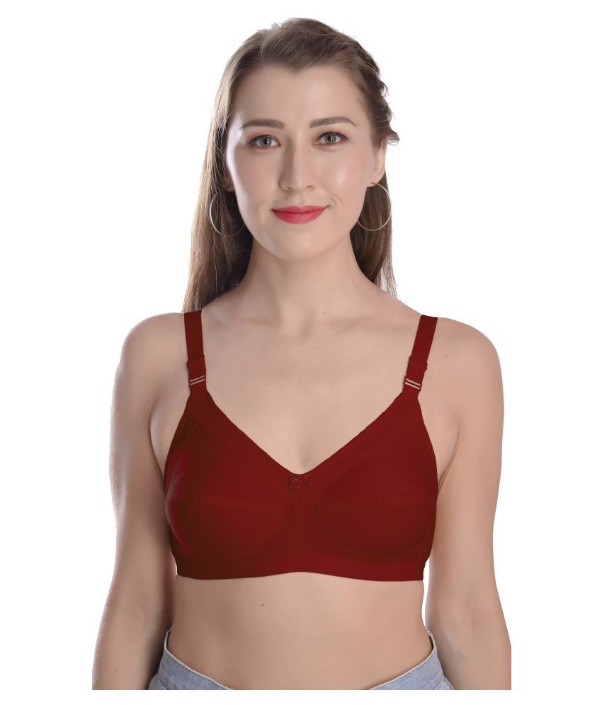     			Madam Cotton Non Padded Women's Minimizer Bra ( Maroon )