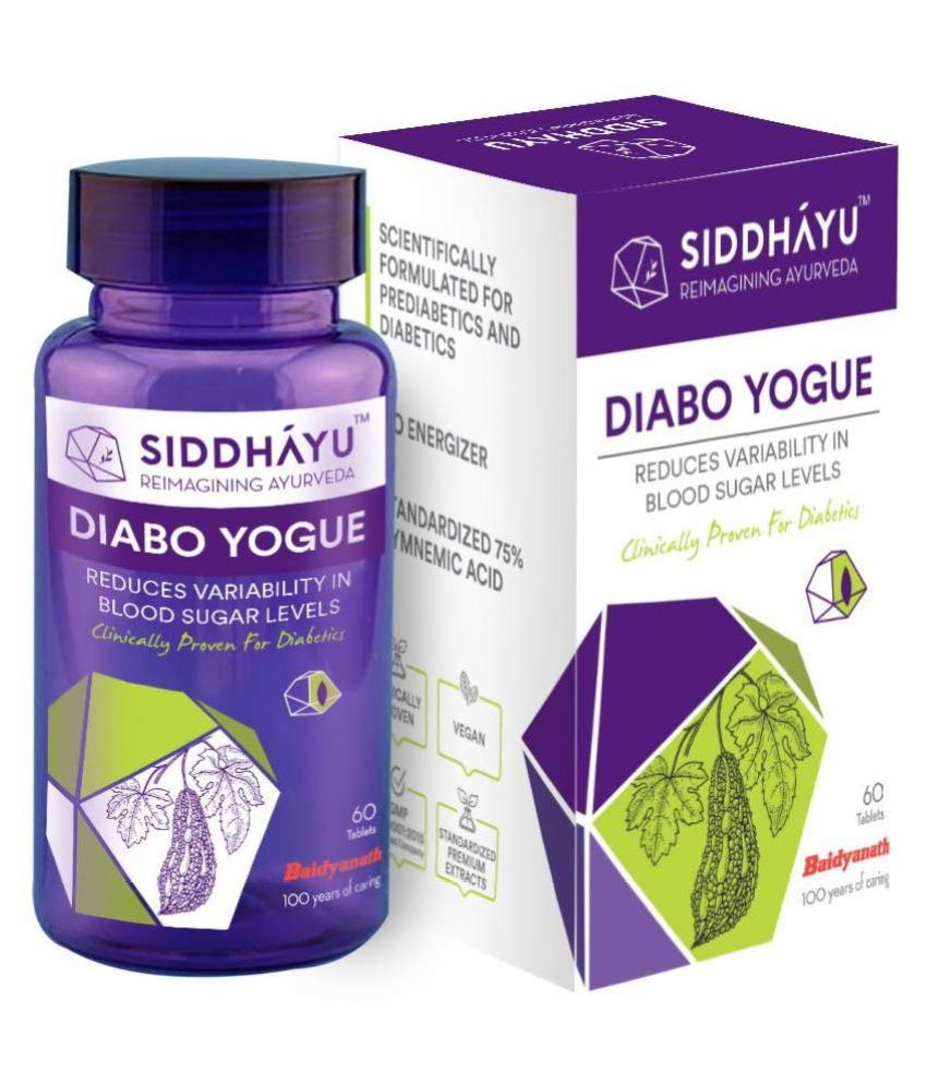     			SIDDHAYU Diabo Yogue Daibities Tablet 60 no.s (Pack Of 1)